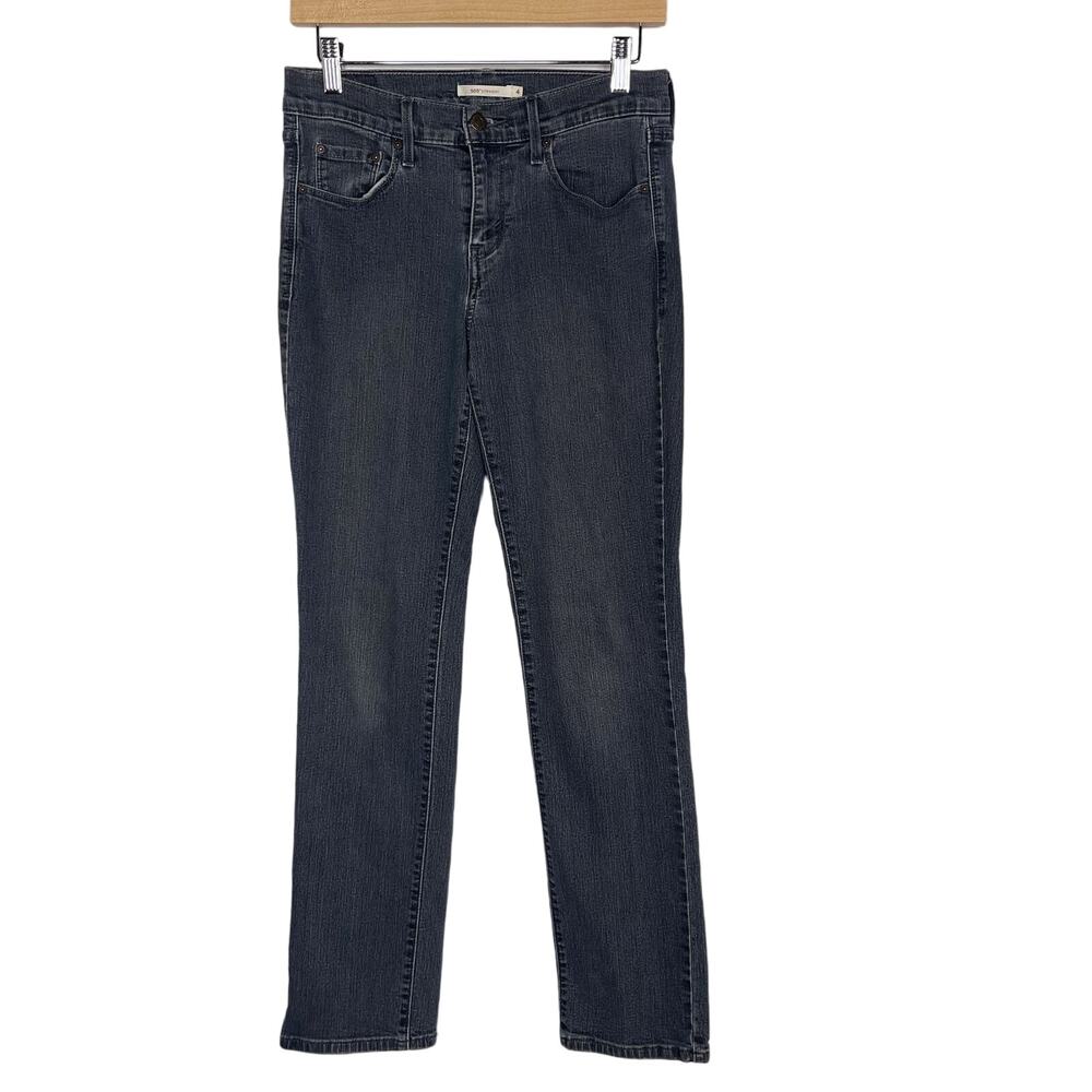 Levis Womens Size 4 Washed Gray 505 Straight Leg Jeans Cotton Stretch